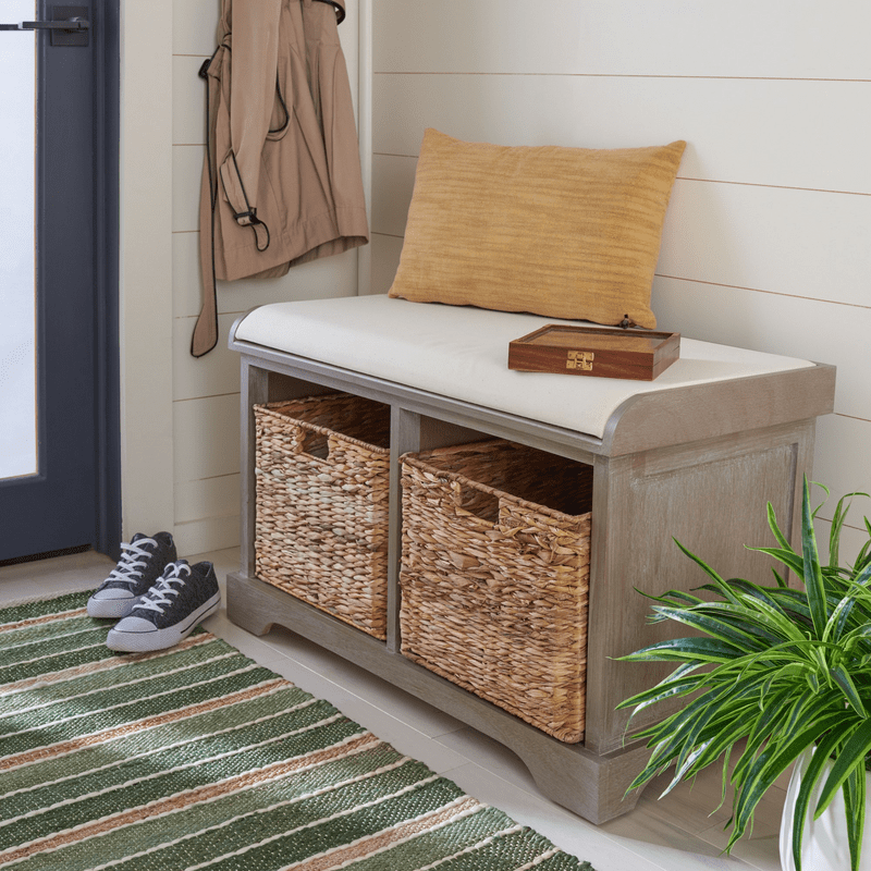 Santa Cruz Upholstered Cubby Storage Bench