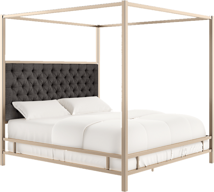 Pettaway Tufted Low Profile Canopy Bed