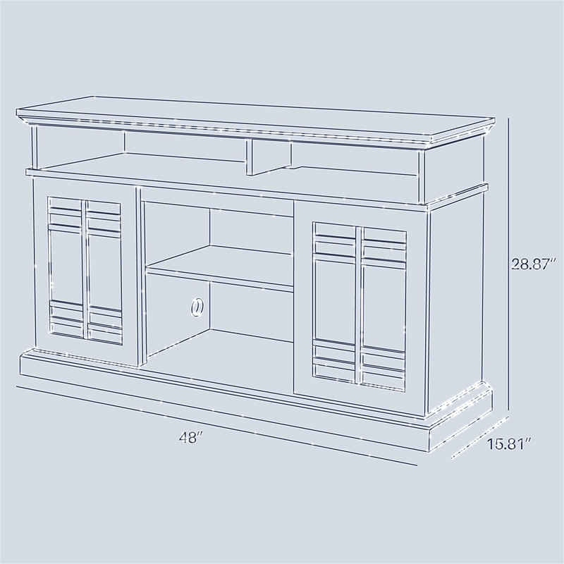 Modern Farmhouse Wood TV Stand & Media Entertainment Center Console - Up To 50" TV