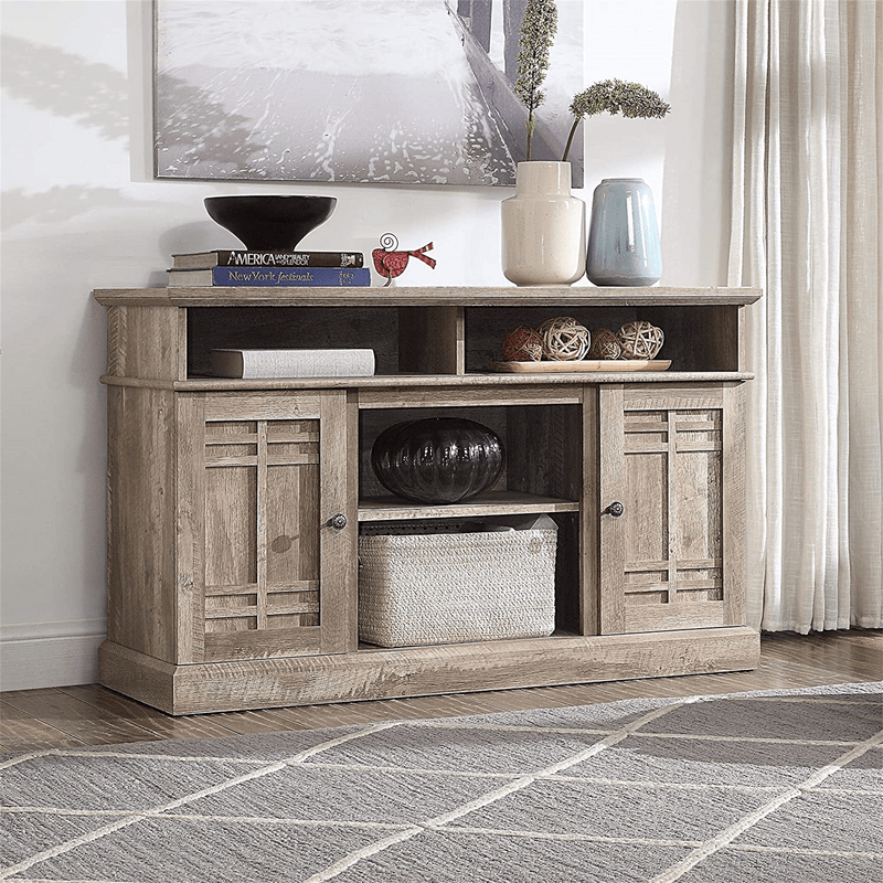 Modern Farmhouse Wood TV Stand & Media Entertainment Center Console - Up To 50" TV