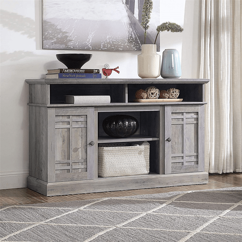 Modern Farmhouse Wood TV Stand & Media Entertainment Center Console - Up To 50" TV