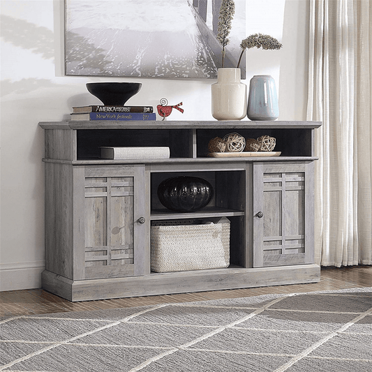 Modern Farmhouse Wood TV Stand & Media Entertainment Center Console - Up To 50" TV