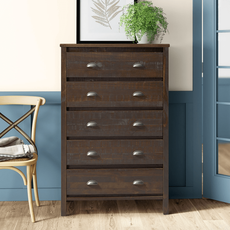 Mannion 5 Drawer 33" W Solid Wood Chest