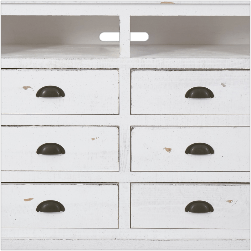 Lockridge 6 Drawer 48" W Solid Wood Media Double Dresser