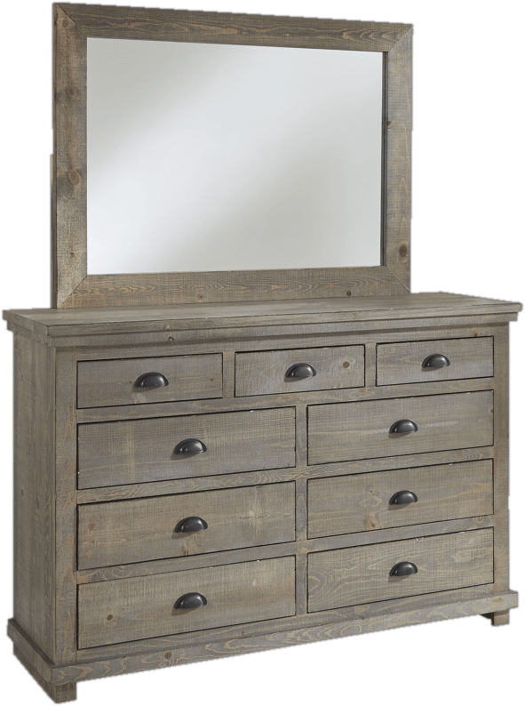 Lockridge 9 Drawer Dresser with Mirror