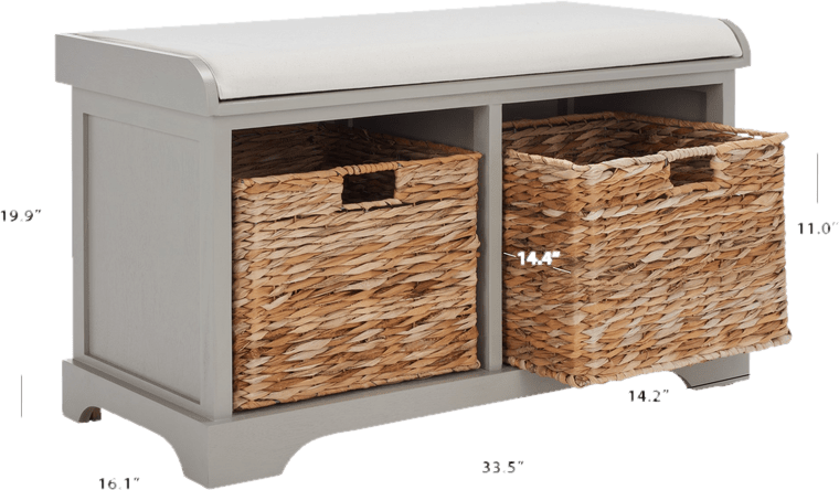 Santa Cruz Upholstered Cubby Storage Bench