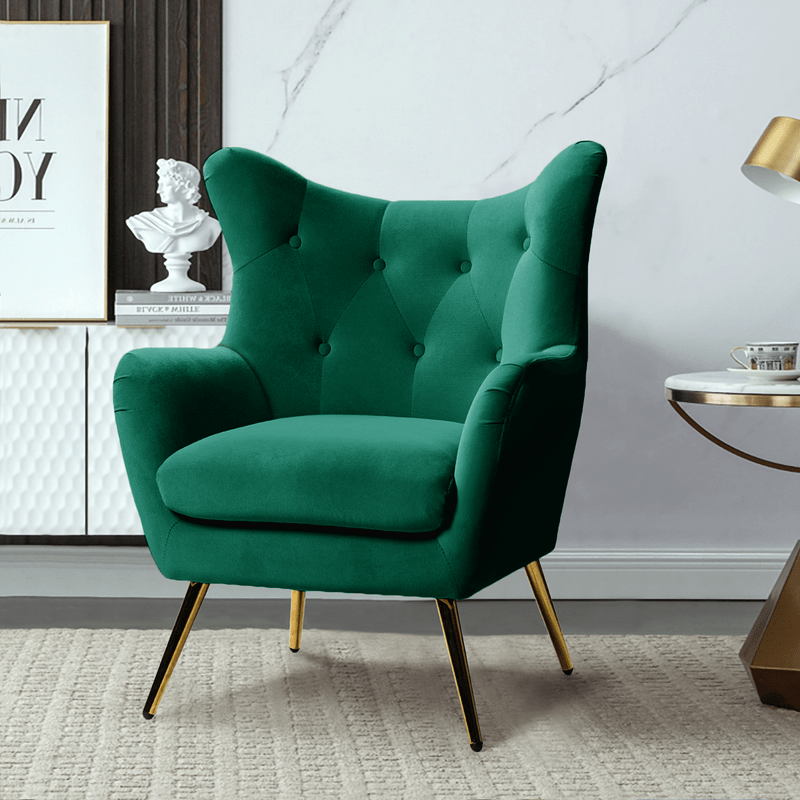 Dowdle 29.25'' Wide Tufted Velvet Wingback Chair