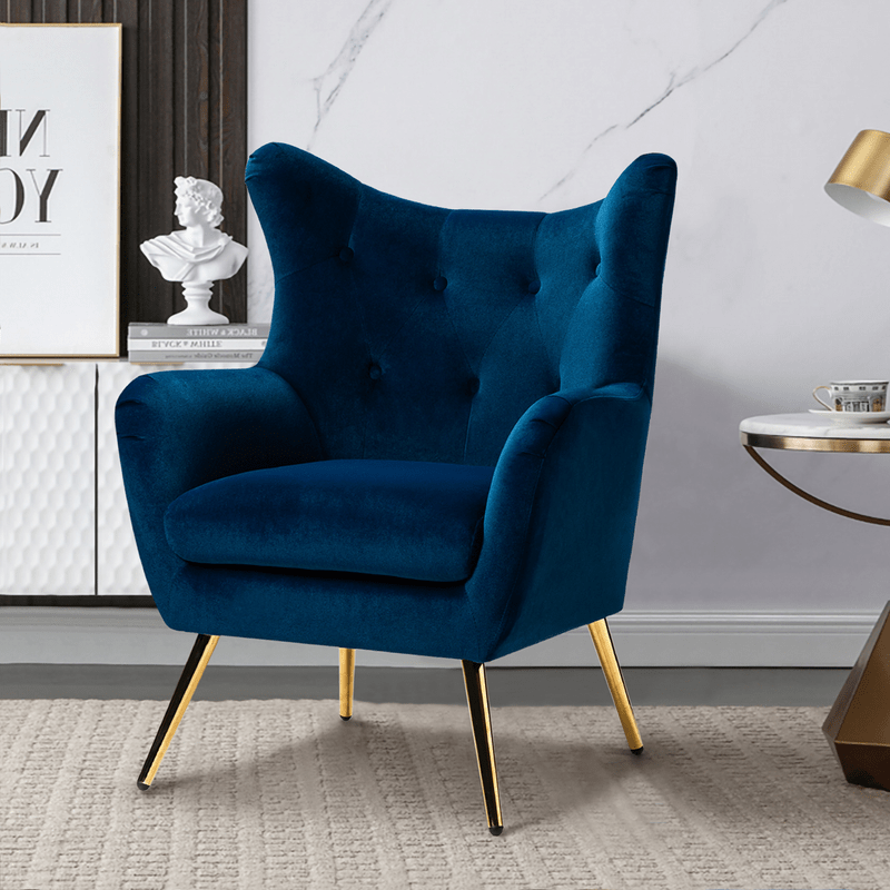 Dowdle 29.25'' Wide Tufted Velvet Wingback Chair