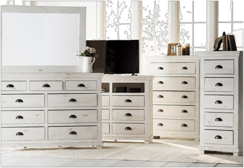 Lockridge 9 Drawer Dresser with Mirror