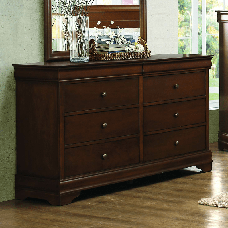 Adcock 8 Drawer 59.5'' W Solid Wood Double Dresser with Mirror