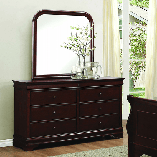 Adcock 8 Drawer 59.5'' W Solid Wood Double Dresser with Mirror