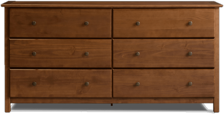 Shaker 6 Drawer 63.8'' W Solid Wood Double Dresser