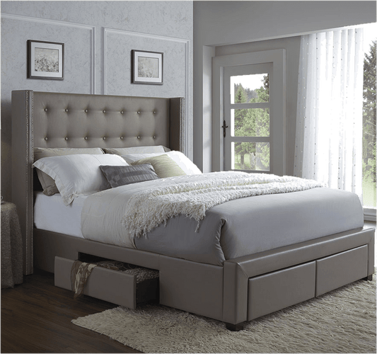 Aadya Tufted Upholstered Storage Standard Bed
