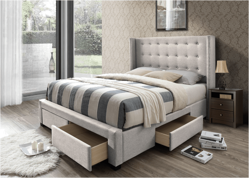 Aadya Tufted Upholstered Storage Standard Bed
