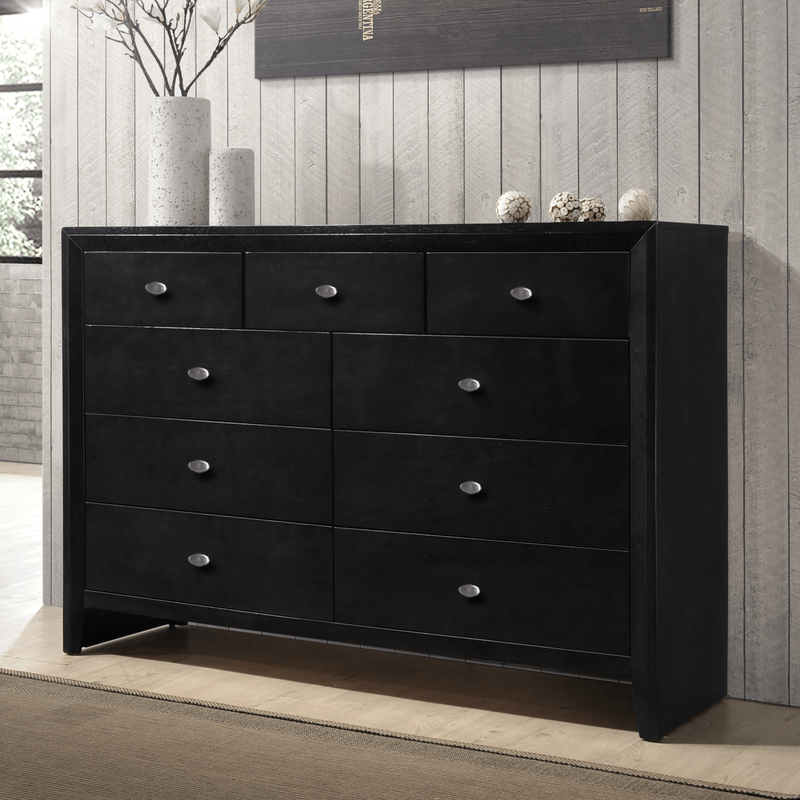 Willenhall 9 Drawer Double Dresser with Mirror