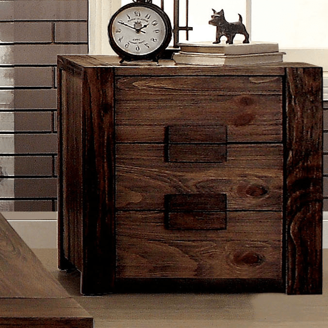 Elliston 3 Drawer Nightstand in Rustic Natural Tone