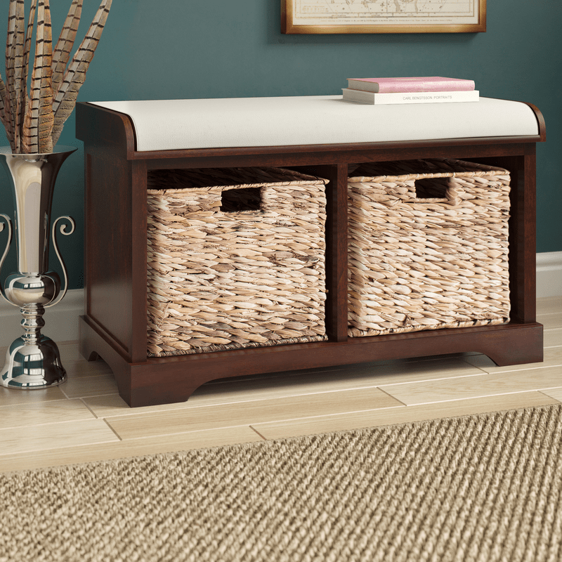 Santa Cruz Upholstered Cubby Storage Bench