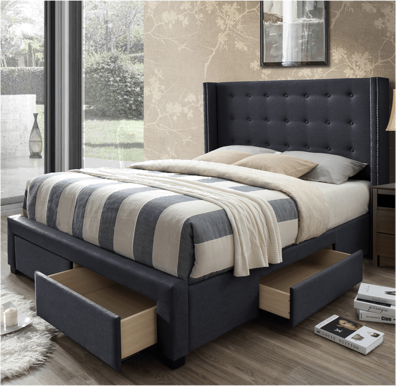 Aadya Tufted Upholstered Storage Standard Bed