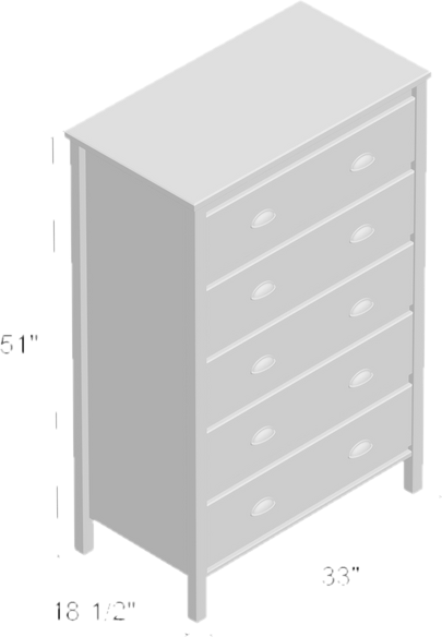 Mannion 5 Drawer 33" W Solid Wood Chest