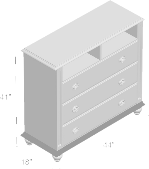 Daley 3 Drawer 44'' W Dresser