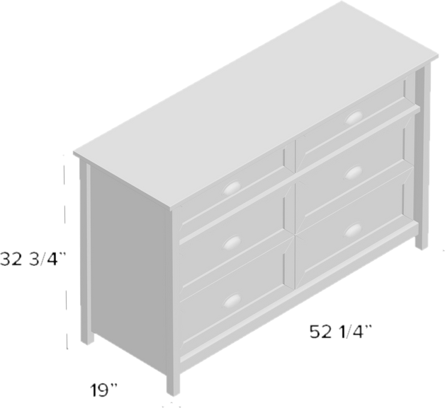 Rossford 6 Drawer 52.25'' W