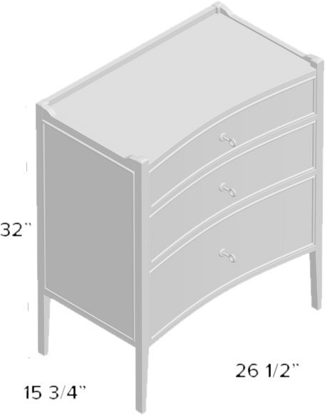 Janice Solid Wood 3 - Drawer Accent Chest