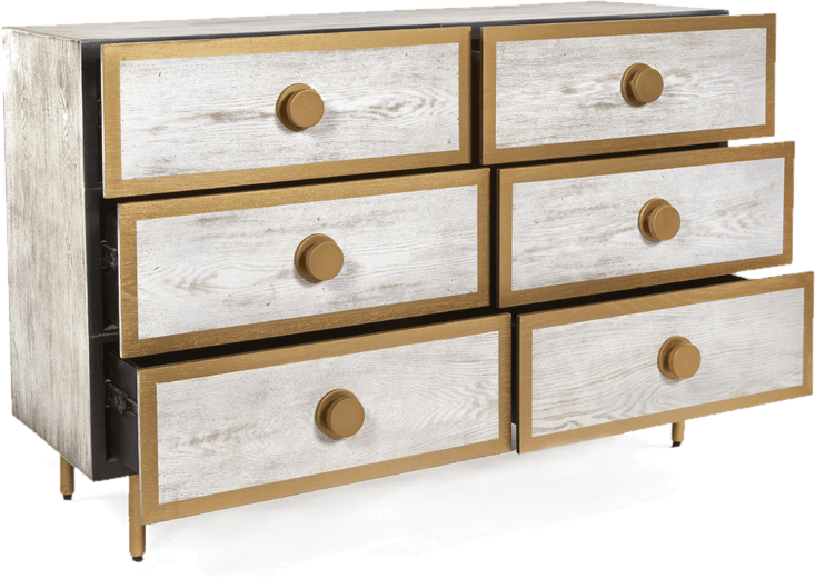 Connell Wood 6 Drawer Double Dresser