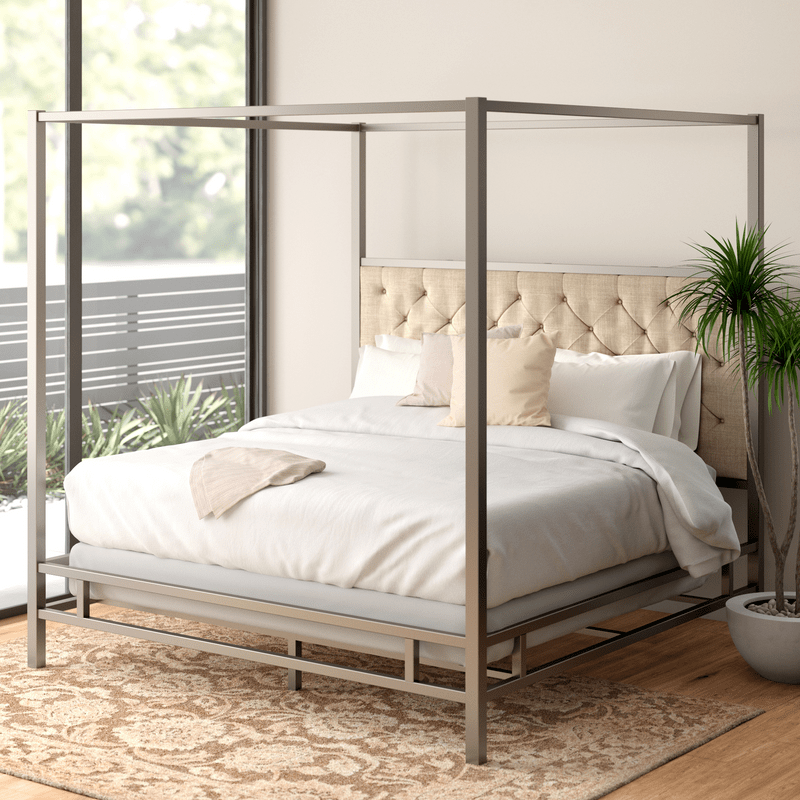 Pettaway Tufted Low Profile Canopy Bed