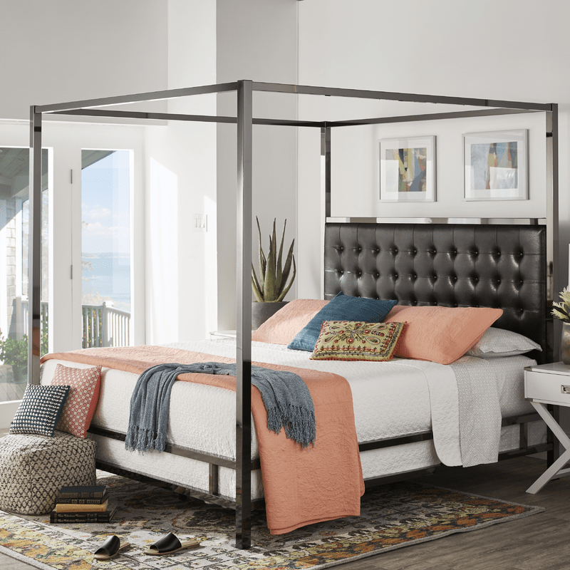 Pettaway Tufted Low Profile Canopy Bed