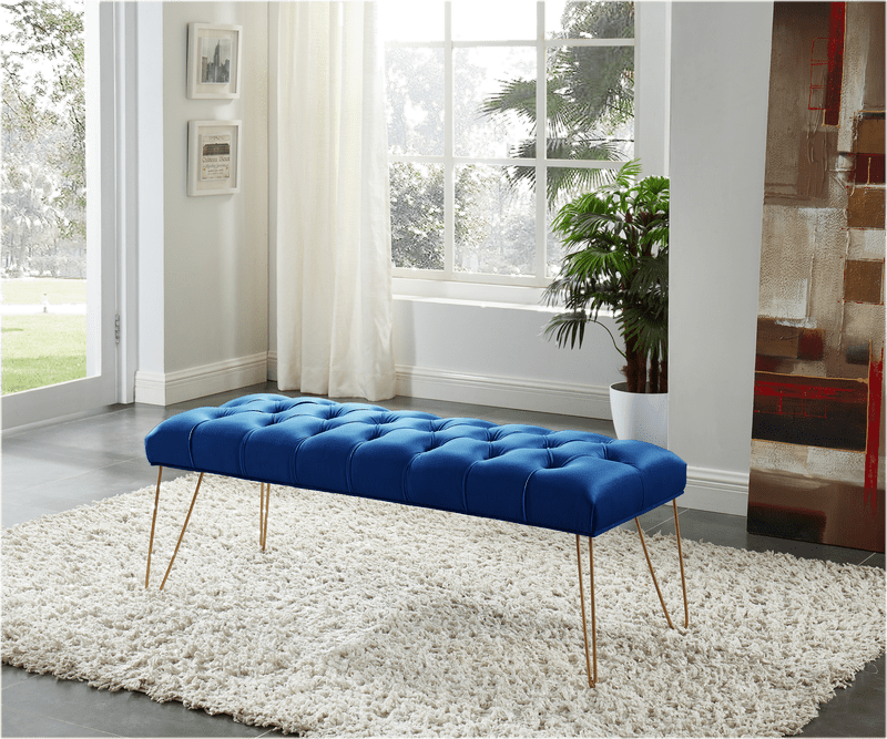 Lowrey Bench With Gold Colored Legs