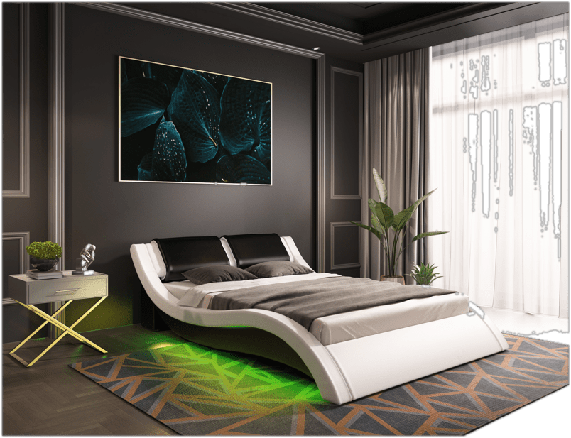 Abygaël Upholstered Low Profile Sleigh Bed