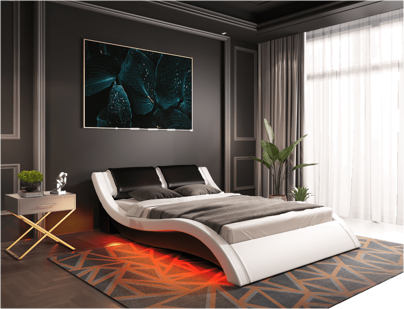 Abygaël Upholstered Low Profile Sleigh Bed