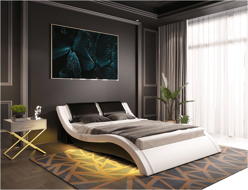 Abygaël Upholstered Low Profile Sleigh Bed