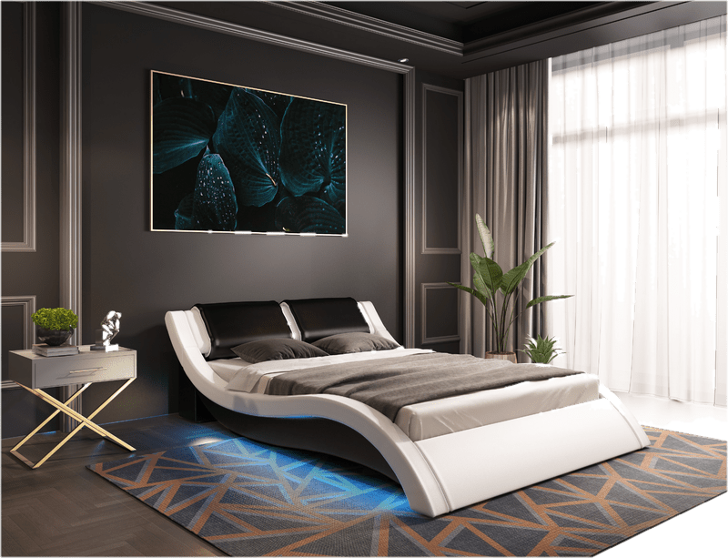 Abygaël Upholstered Low Profile Sleigh Bed